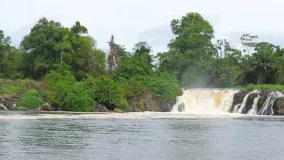 A waterfall on a river, Cameroon