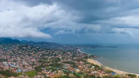 An aerial view of Freetown, Sierra Leone