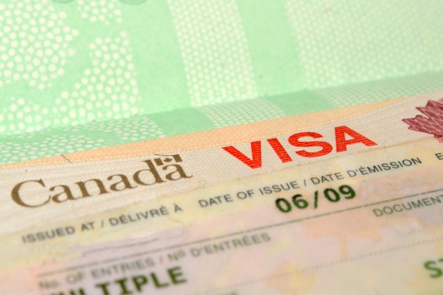 Canadian Visa Stamp close up view