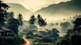 The scenic landscape of Kerala, India