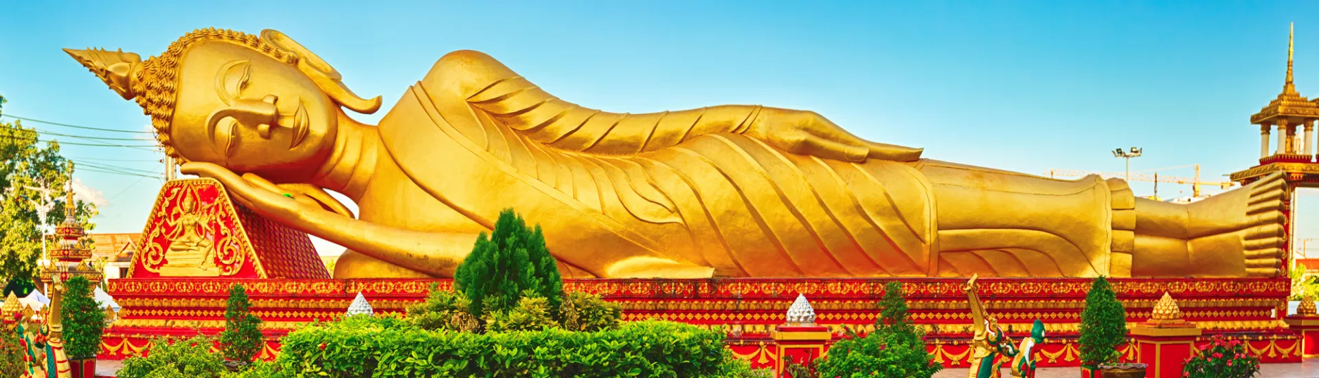 Reclning Buddha. Vientiane, Laos. Panorama