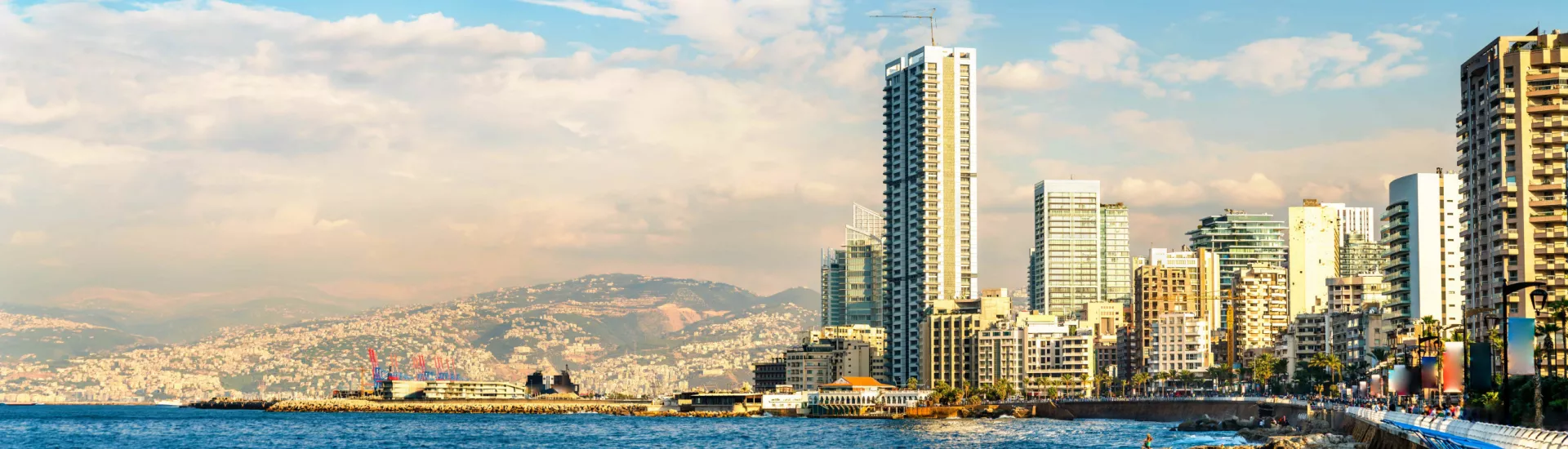 The Corniche seaside promenade in Beirut, Lebanon