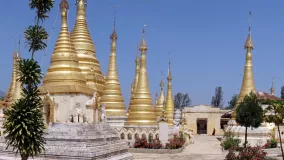 Stupas in a monastery, Myanmar