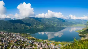 Pokhara city and Lake Phewa