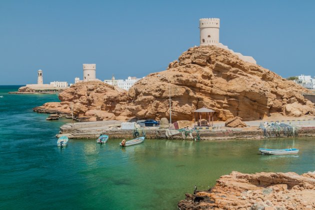 Watch towers in Ayjah village near Sur, Oman