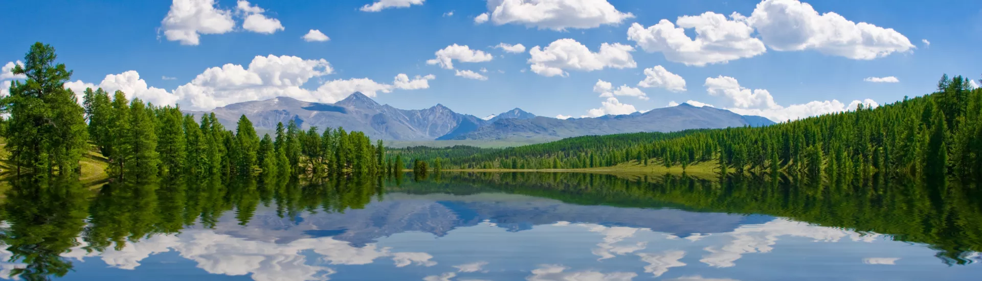 Panorama of lake, Altai, Russia
