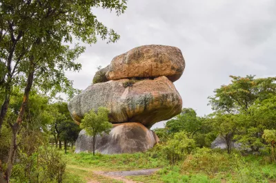 Natural balancing stones at Epworth, near Harare, Zimbabwe.