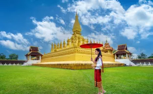 A woman in traditional Lao clothing, Laos