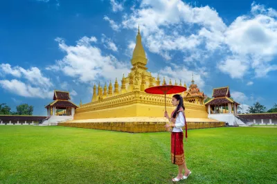 A woman in traditional Lao clothing, Laos