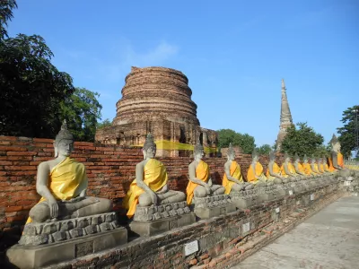 Buddha statues in a temple in Thailand