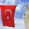 The flying flag of Turkey